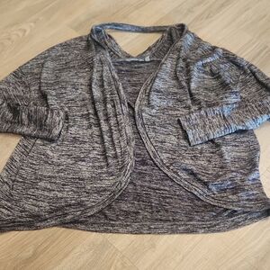 Athleta Heathered Charcoal Open-Front Women's Cardigan
